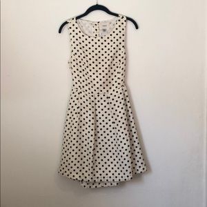 Open back white polka dot dress